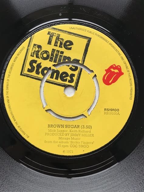 UKオリジ7 THE ROLLING STONES BROWN SUGAR b w BITCH LET IT ROCK LIVE 1971