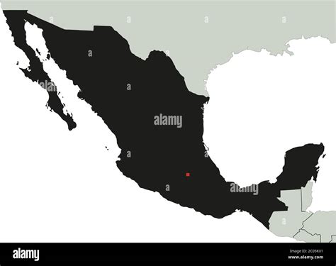 Highly Detailed Mexico Silhouette Map Stock Vector Image Art Alamy