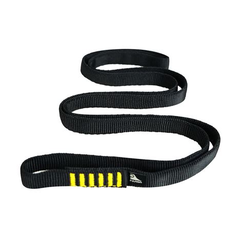 Stitched Nylon Climbing Sling Runner Black Yellow 80cm Fusion Climb