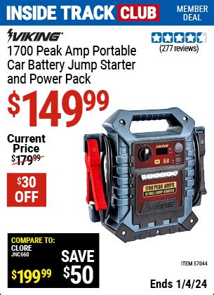 VIKING 1700 Peak Portable Jump Starter And Power Pack For 149 99