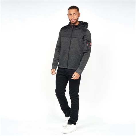 Crosshatch Sweat Shirt En Polaire Noir Homme Tradmax