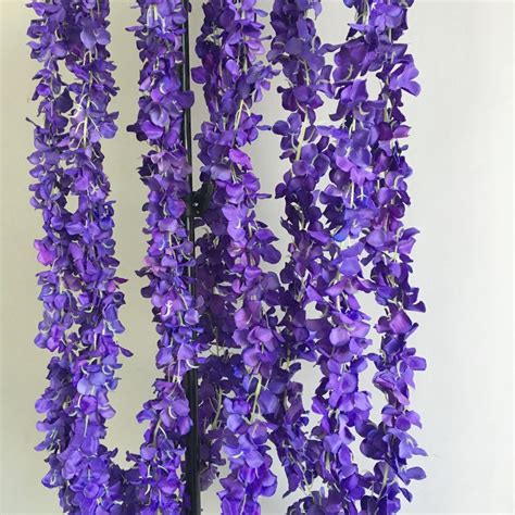 White Wisteria Garland 70 Inch Hanging Flowers 5pcs For Etsy Australia