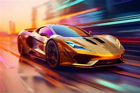 Futuristic Supercar: Neon Night Highway Thrills with Powerful ...