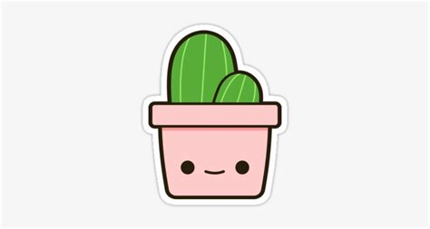 Cactus In Cute Pot Stickers By Peppermintpopuk Sticker Cute Free