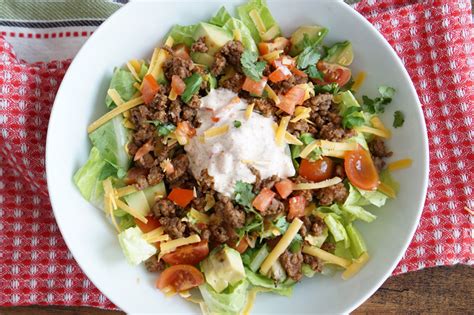 Easy Taco Salad With Ground Beef Delightfully Low Carb