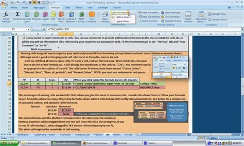 Naming Cells In Excel 2007 YouTube