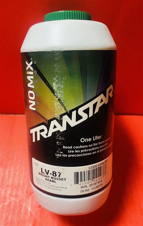 Transtar No Mix LV 87 Bright Russet Pearl Toner 1L Low Voc For Sale