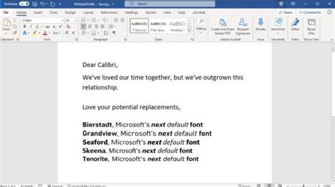 Microsoft Is Replacing Calibri as Default Word Font; Offers Five New ...