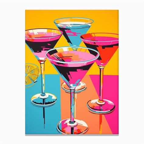 Martini Pop Art Inspired 4 Canvas Print Pop Art Arte Anni 60 Pop