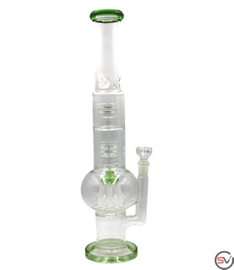 Double Wheel Water Pipe Green 18 Inch Green 18 Inch Double Wheel Bong