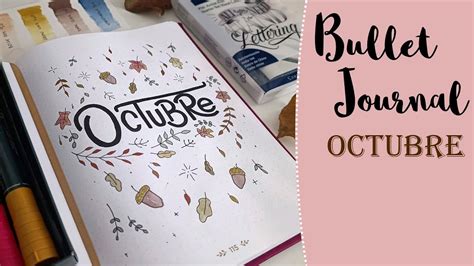 Bullet Journal Octubre Lettering Y Acuarela Portada De OCTUBRE