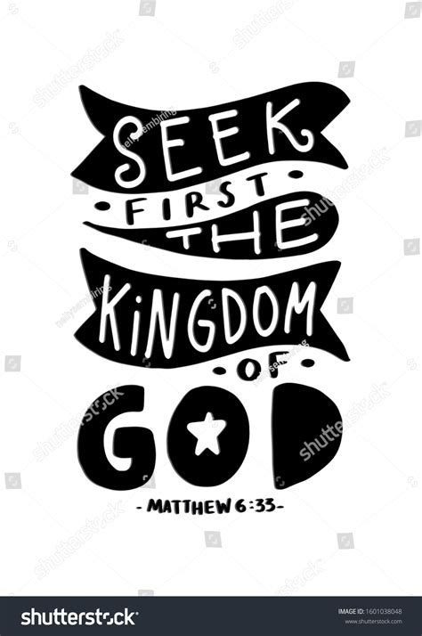 Seek First Kingdom God On White Stock Illustration 1601038048 ...