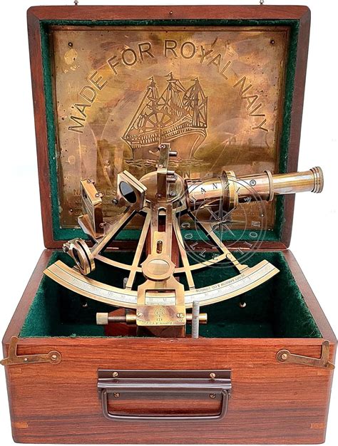 Hanzla Collection Made For Royal Navy London Brass Ship Sextant With