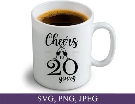 20th Birthday Svg Cheers To 20 Years Svg File 20th Etsy