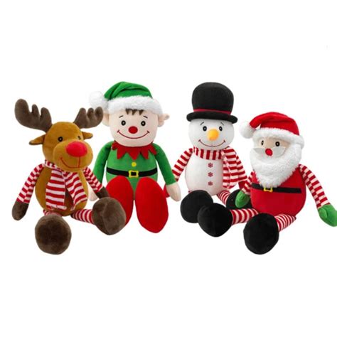 35cm Christmas Stuffed Doll Santa Elk Claus Elf Snowman Plush Toys For