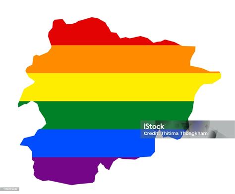 Lgbt Flag Map Vector Rainbow Map Of Lgbt Pride Flag Stock Illustration