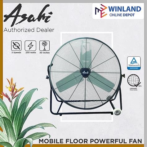 ASAHI By Winland Industrial 30inch Mobile Floor Powerful Fan Electric