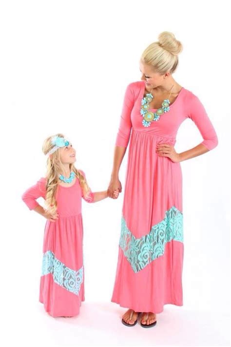 Matching Mo And Daughter Maxi Dresses Moda Mãe E Filha Moda Look