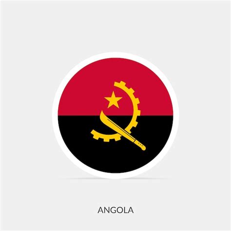 Cone De Bandeira Redonda De Angola Sombra Vetor Premium