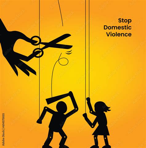 Stop Domestic Violence Creative Social Issue Flat Illustration