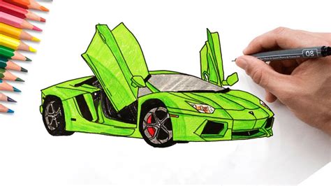 Dessin Lamborghini facile | Comment dessiner Lamborghini avec des ...