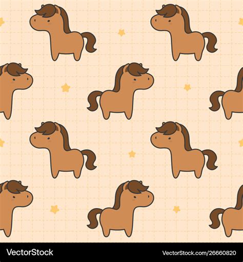 Cute horse seamless pattern background Royalty Free Vector