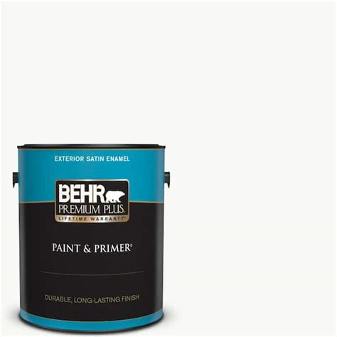 Behr Premium Plus Gal Ultra Pure White Satin Enamel Exterior Paint