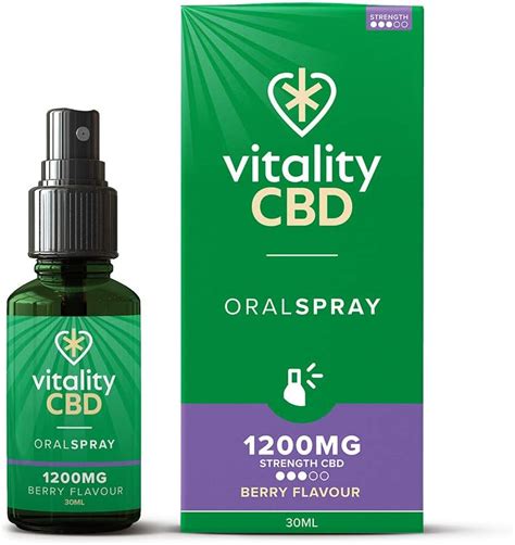 Vitality Cbd Oral Spray With Mct Oil 30ml Berry 1200mg Uk