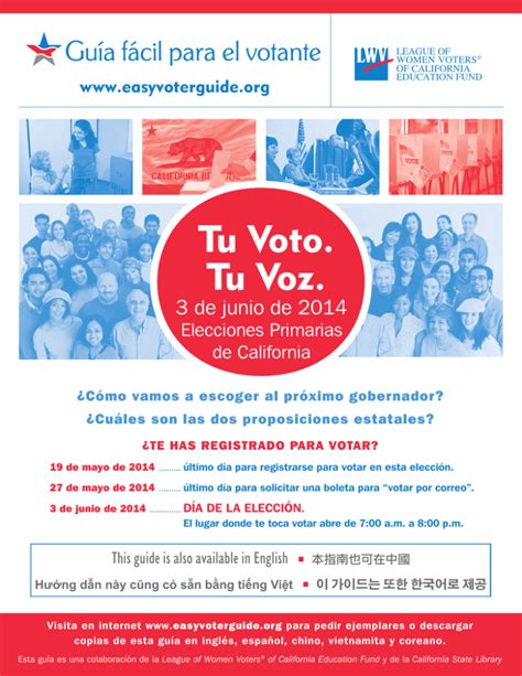 Tu Voto Tu Voz Easy Voter Guide