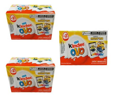 Kinder Ovo Minions Kit 3 Caixinhas 2 Unidades De 20g Frete grátis