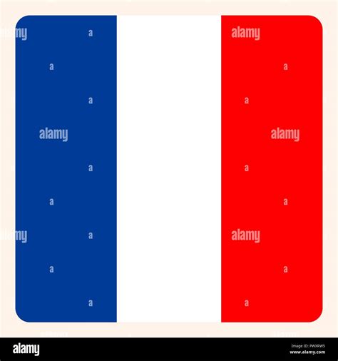 French Square Flag Button Social Media Communication Sign Business