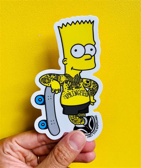 Pegatina Bart Simpson Portátiles Botellas De Agua Coches Etsy España