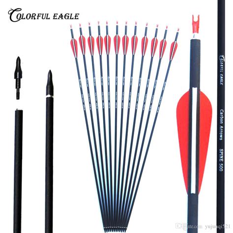 New Spine 500 Carbon Arrow With Replaceable Arrowhead 28 30 31 Inches