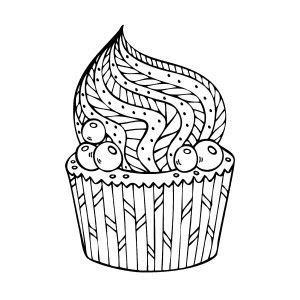 Coloriages de Cupcakes et gateaux faciles pour enfants Gratuits à