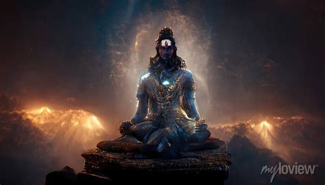 Ai Generated Image Of Hindu God Shiva Meditating On Mount Kailasa