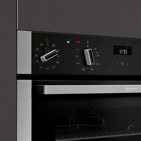 Neff N50 60cm Black And Stainless Steel Built In Double Eco Clean Oven Lne24008