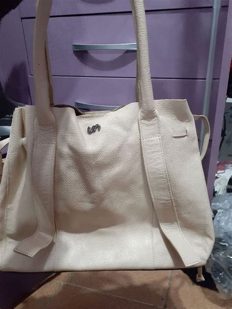 Bolsa Nude Couro Legítimo sem Avaria Nenhuma Produto Feminino Sonho