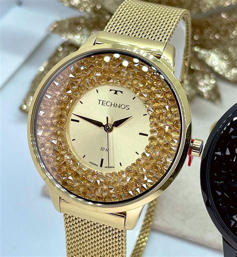 Relógio Technos Feminino St moritz Dourado 2036MMT 1D Aqui Tem