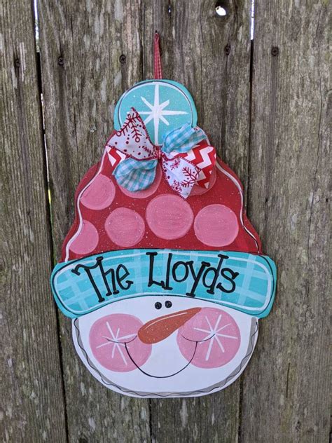 Snowman Door Hanger Winter Door Hanger Winter Decor Etsy