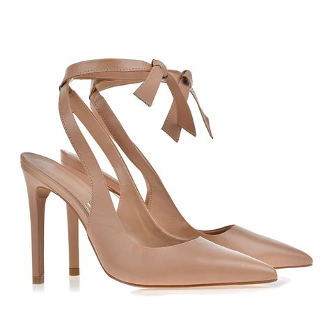 Uza Shoes Slingback Salto Alto New Couro Nude Cole O Outono