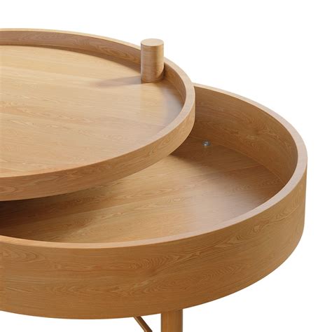 Free Shipping On Modern Round Wood Rotating Tray Coffee Table With