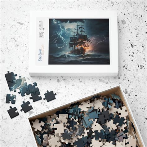 Jigsaw Puzzle Ship in a Storm Puzzle Pirate Ship Puzzle Gifts Puzzles ...