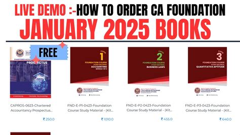 How To Order Ca Foundation January Books How To Order Free Ca