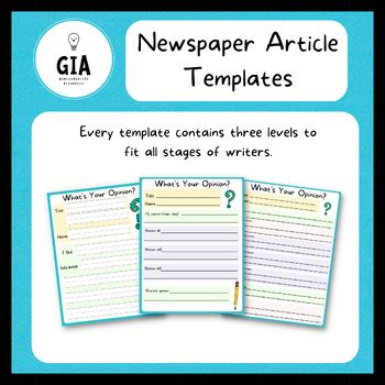 Newspaper Template BUNDLE - Seven Types of Articles with Three Levels Each