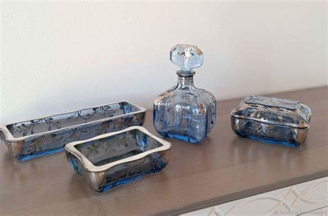 Винтаж: !Флакон Шкатулка и 2 лотка Арт-Деко Парюмерный набор! 1940-е ...