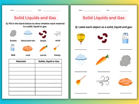 Solid Liquid And Gas Worksheet Science Resource Twinkl