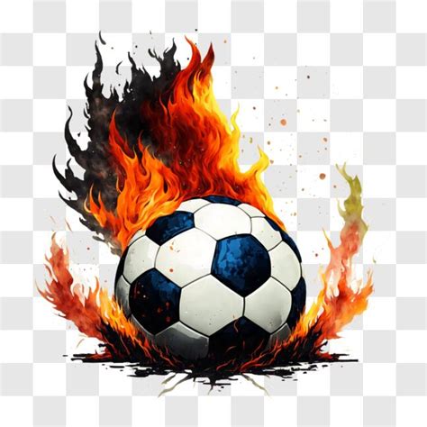 Download Flaming Soccer Ball on Black or White Background PNG Online ...