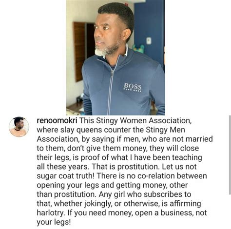 Reno Omokri On Stingy Women Association Open A Business Not Your