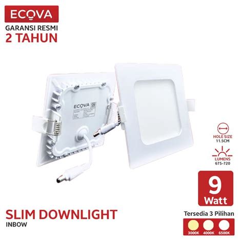 Jual Ecova Slim Downlight Lampu Panel Led Kotak Inbow Watt Di Lapak