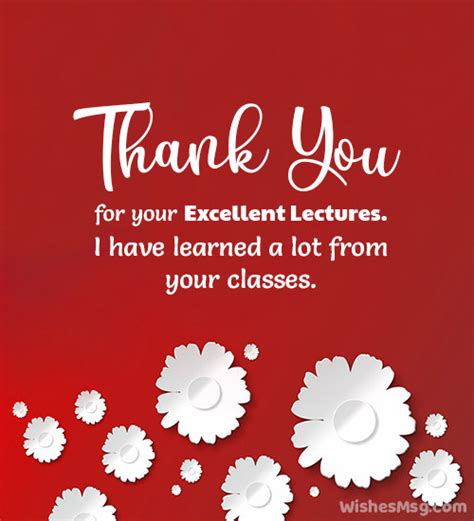 Thank You Messages To Professor - WishesMsg